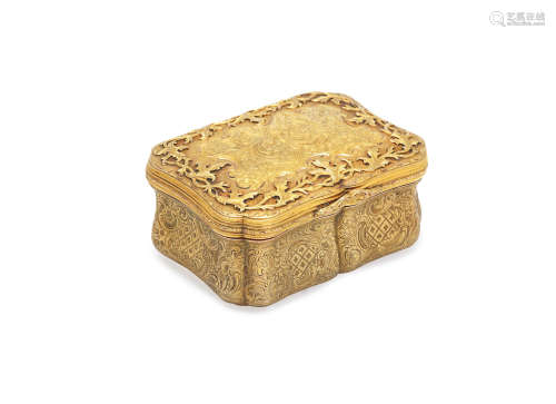 by Charles M Weisshaupt & Sohne, Hanau circa 1860, stamped '1302'  A 19th century German gold box