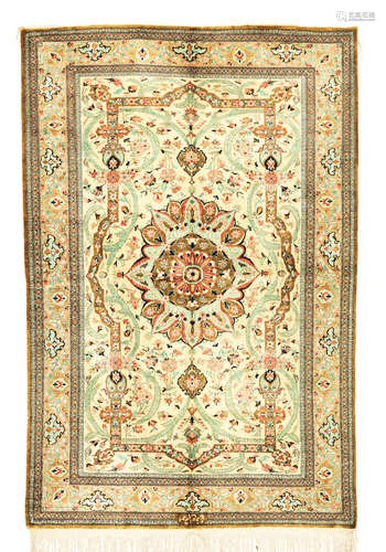 Central Persia, 158cm x 106cm A silk Ghom rug