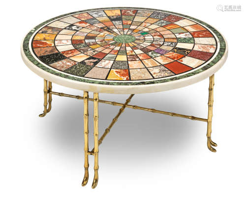 An Italian late 19th/early 20th century specimen marble circular table top