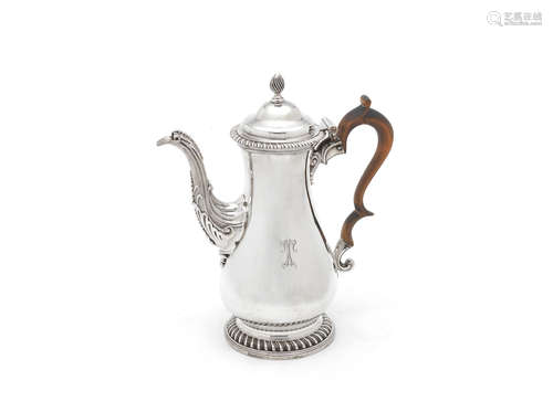 by William Grundy, London 1774  A George III silver coffee pot