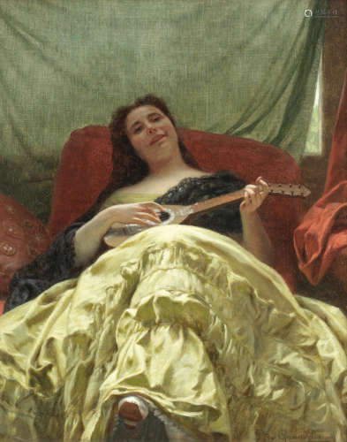 A seductive melody Louis Emile Pinel De Grandchamp(French, 1831-1894)