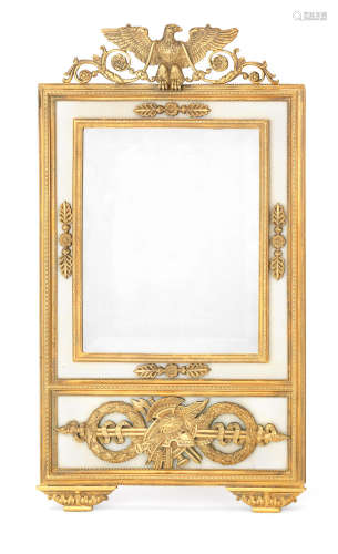 in the Empire taste A late 19th / early 20th century gilt bronze mounted white marble toilet mirror