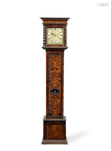 parts 18th century & later, the dial signed Charles Lowndes, Pall Mall  A walnut and marquetry cased longcase clock
