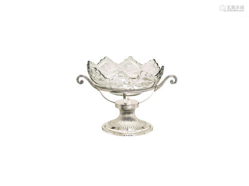 by Thomas Robins, London 1801  A George III silver and glass standing bowl