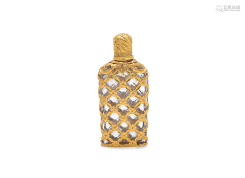 unmarked, probably English  A mid-18th century gold-mounted scent bottle