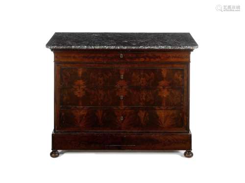 A French early 19th century Restauration mahogany commode