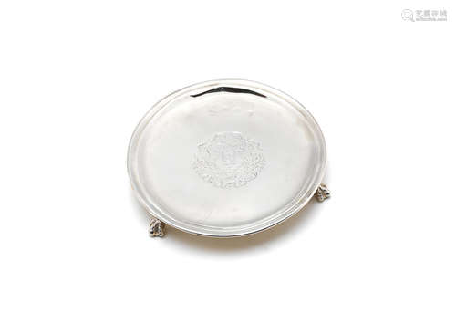 by Humphrey Payne, London 1713  A Queen Anne silver waiter