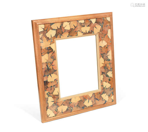 in the Linley style A 1980's marquetry inlaid wall mirror