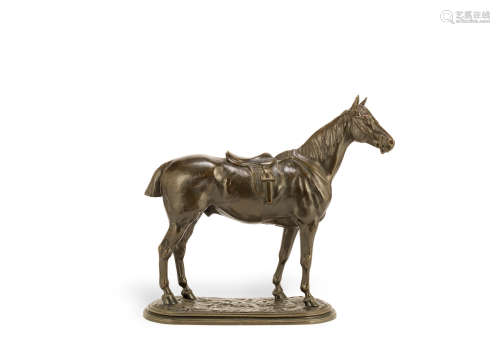 John Willis Good, British (1845-1879:A bronze equestrian model of a saddled horse