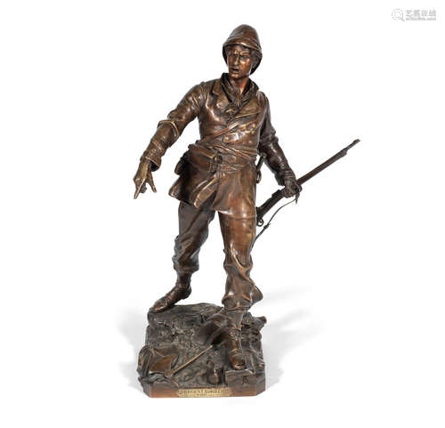 Auguste Paris (French, 1850-1915): A patinated bronze of Sergent Bobillot