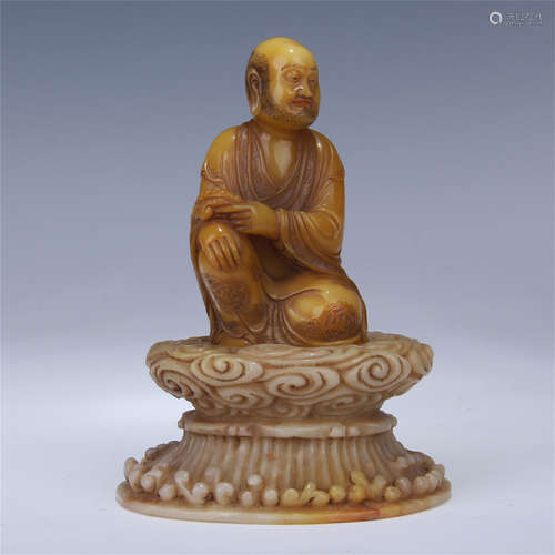 CHINESE TIANHUANG STONE SEATED LOHAN