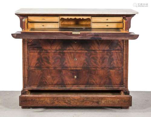 Kommode, Mahagoni furniert und massiv, ausgehendes Biedermeier, um 1850, fü