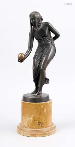 Karl P. Kowalczewski (1876-1927), ballplayer, two-tone patinated bronze on