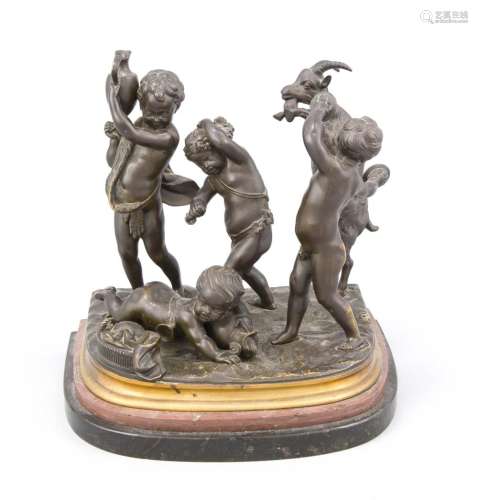 French Sculptor, mid-19th century, large group of bacchantes with dancing g