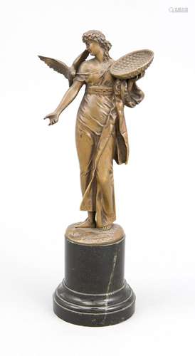 French sculptor of the 19th century, ''Sower'', graceful statuette of a wom