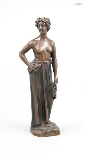 Hans Keck (1875-1941), small statuette of the ancient Greek poetess Sappho