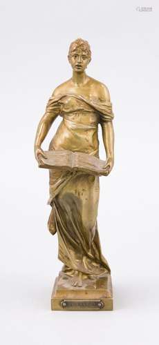 Sign. Baron, French sculptor around 1900, allegorical figure of the song, v