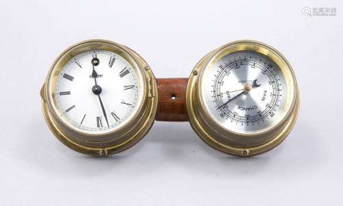 Uhr mit Barometer, England, 20. Jh., bez. 