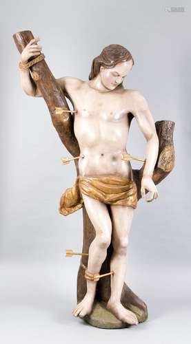 Wooden sculptor of the 18th century, St. Sebastian as a nearly life-size st