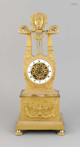 Lyra Pendulum clock, France beginning of the 19th c., in the Empire style,