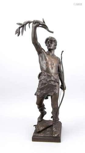 Eugène Marioton (1854-1933), ''The Victor'', Vainqueur, large bronze statue