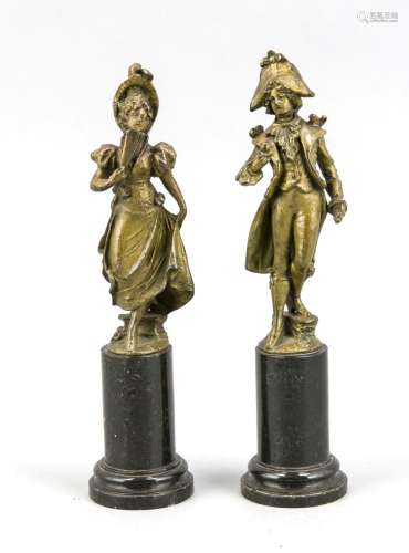 Fr. Sculptor, end of the 19th century, gallant couple in Rococo style, gree
