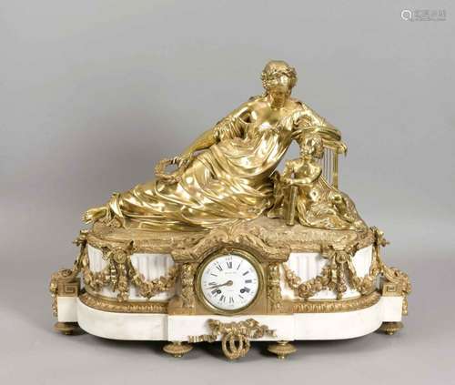 Large figures Pendule, France 2nd half of the 19th century, fire - gilded b