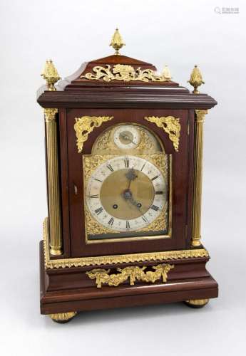 Stick clock in polished wooden case, 2nd half of the 19th century, elaborat