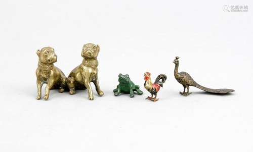 Convolute of four small bronzes in the form of various animals, probably Vi