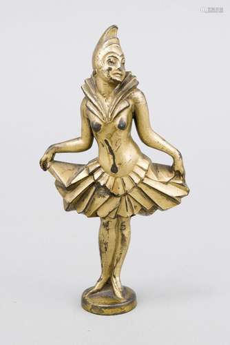 Art Déco Statuette, um 1920, eine Ausdruckstänzerin der Zeit, goldfarben pa