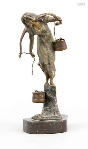 Paul Ludwig Kowalczewski (1865-1910), water carrier, small Art Nouveau stat