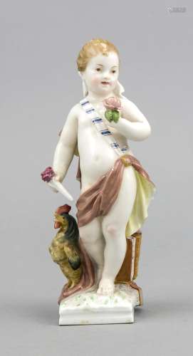 Figure KPM Berlin, around 1920, young flower girl with cock and waving brow