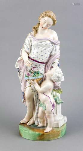 Allegory of spring, prob. France, 19th cent., Female figure on a column rec