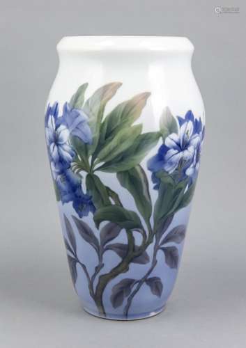 Baluster Vase, Royal Copenhagen, 1980s, model no. 845/1216, light blue back
