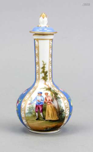 Small lid vase, Carl Thieme to Potschappel, Dresden, brand 1888-1901, bottl