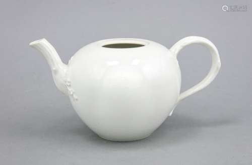 Teapot, Meissen, brand 1774-1817, 2nd quality, white, spout and handle in t