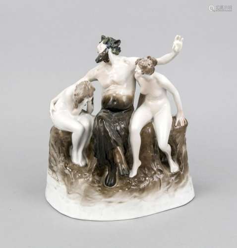 Faun with Nymphs (The Sin), Rosenthal, Selb, around 1920, designed by Walte