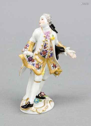 Figurine Meissen, 20th cent., Deputat, Cavalier with elaborately gilded and
