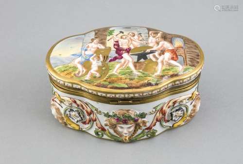 Oval lidded box, Rudolstadt, Thuringia, 20th century, in the style of Capod