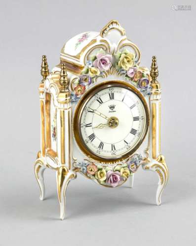Small table clock, Sandizell, Bavaria, 20th century, after Dresden model, s