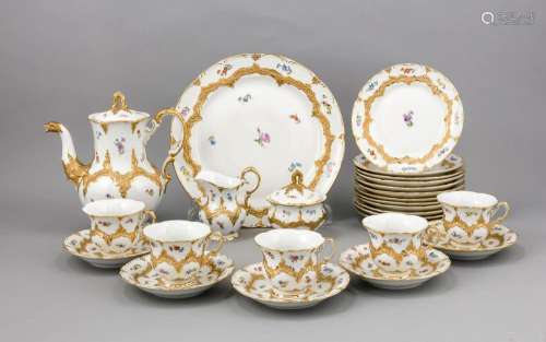 Coffee service service for 12 persons, 40 pcs., Meissen, stamp after 1934,