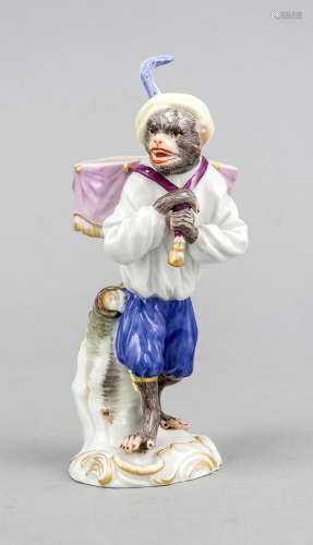 Monkey as Timpani Bearer, Meissen, mark after 1934, 1st quality Figure from