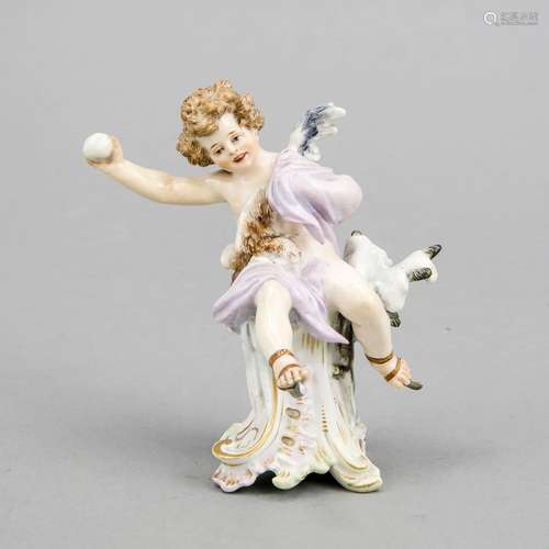 Cupid as Winter, Meissen, brand 1850-1924, 1st choice, Design by Konrad Hen