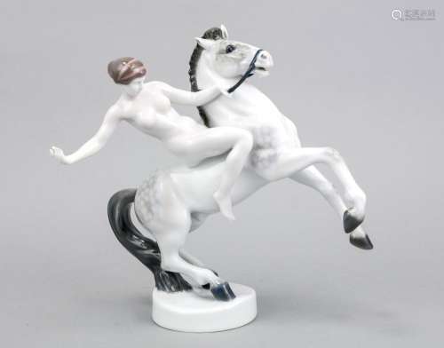 Amazone on horseback, Rosenthal, Selb, mark 1931, designed by Anton Grath i