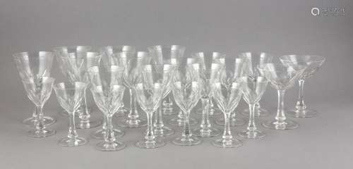 Set of 22 glasses, 20th cent., Moser, Lady Hamilton, clear glass, round dis