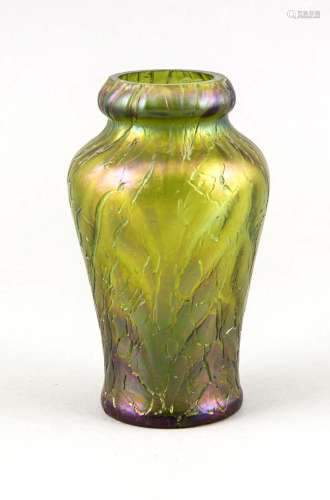 Vase, presumably Pallme König, c. 1910, round base, bulgy body, retracted t