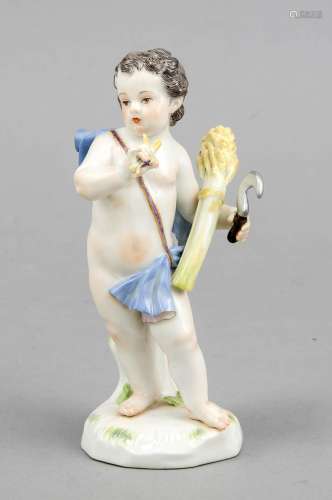 Figure, Meissen, after 1945, 1st choice, allegory of the autumn, putto with