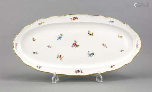 Large fish plate, Meissen, mark 1850-1924, 1st quality, Form New Cut, polyc