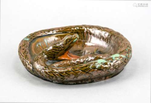 Figurative Bowl, Cadiner Majolica Manufactory, Cadinen, c. 1900, ceramic bo