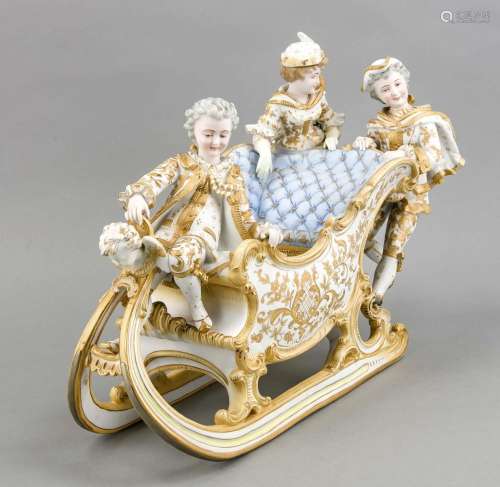 Splendid carriage, 20th century, decorative rococo-shaped carriage, two sea